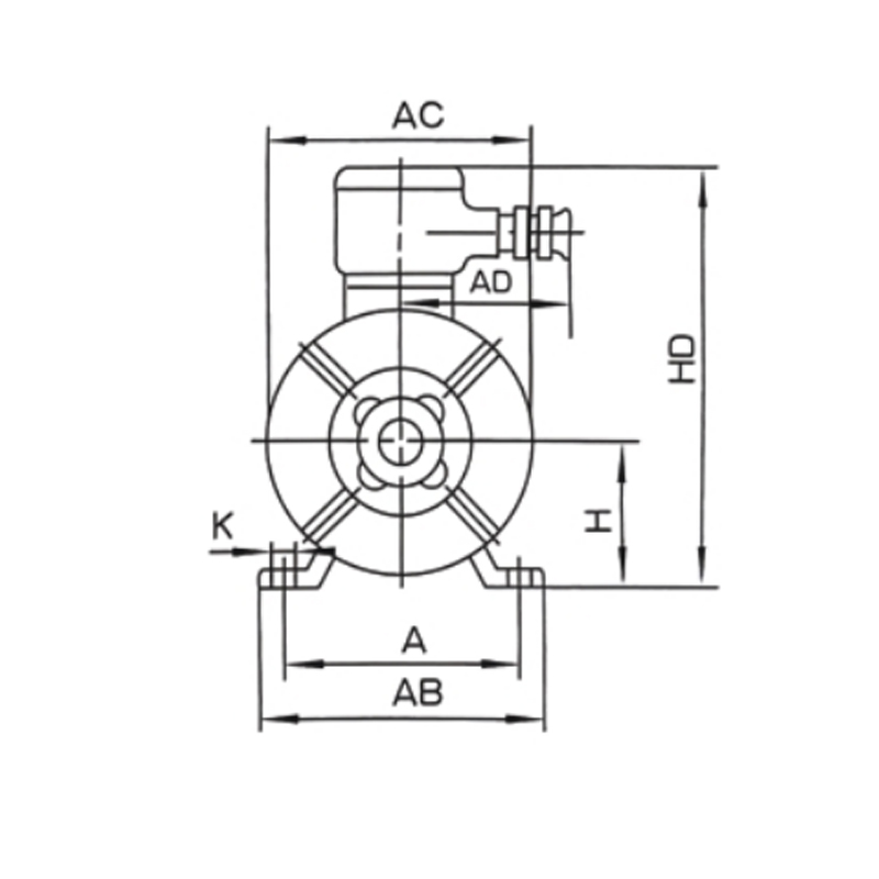 機(jī)座帶底腳、端蓋上無凸緣的電動機(jī)(B3)